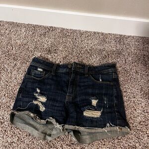 Studio Blue Dark Distressed Jean Shorts